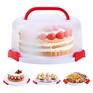 Cake Containers with Lids, BPA-Free Cake Carrier Cake Holder Cupcake Carrier Portable Round Cake Keeper Two Sided Base for Pies Cookies Nuts Fruit etc…