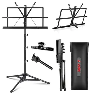 5 Core Music Stand Adjustable Desktop Book Stands Portable Sheet Holder All Metal Foldable Bookstand