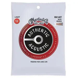 Martin MA540T Authentic Treated Light 92/8 Phosphor Bronze Acoustic Guitar Strings