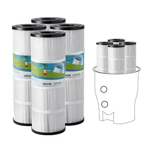 VEVOR Pool Filter Cartridge, 4x 80 Sq. Ft, Spa Hot Tub Filter Cartridge Replacement, Compatible with Pentair CCP320, Pleatco PCC80-PAK4, Secure for Kids & Pet, Easy to Clean