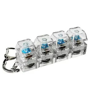 Transparent 4-Key Mechanical Switch Tester Keychain