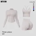 MFVIM Women’s 2-Piece Seamless Criss Cross-Back Bodycon Yoga Set - High-Stretch Workout Sets Women, Gym Workout Apparel for Yoga, Running, 2 Piece Sets