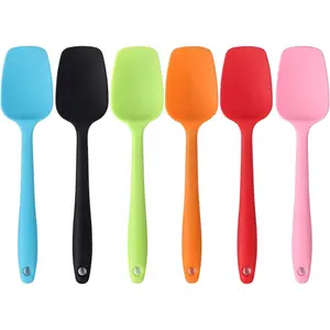 6-pcs small silicone spatula, 8.2 inches, heat-resistant seamless integrated design, non stick spoon flexible scraper baking mixing tool, suitable for mixing, kitchen supplies