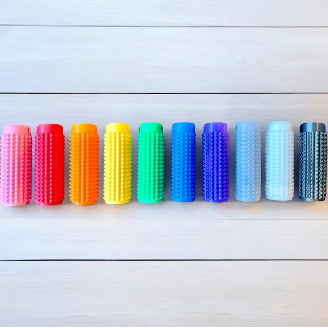 Stylish Keychain with Portable Stres s Relief Device Featuring Firm Plastic Spikes for Anxiety & Pain  stimming novelty gift  pocket mini fidget toy Sensory Grippie Set
