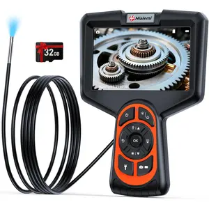 3.9mm Borescope, 5" IPS Screen 1080P Endoscope Camera with Light, Inspection Camera, 5FT Semi-Rigid Snake, IP67 Waterproof Industrial Borescope with 32GB for Automotive Aircraft Mechanic Tools