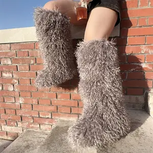 Knee-high Furry Snow Boots Y2K Girl Women