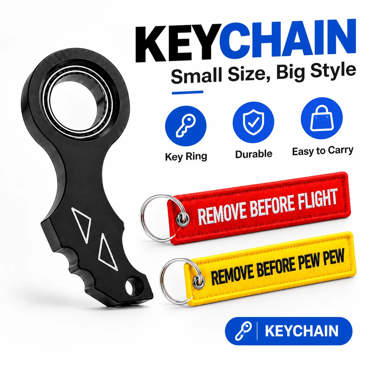 Durable Compact Aluminum Alloy Karambit Keychain - Silent Rotating Portable Keyring + Fidget EDC Accessory, Men's Casual Accessories, Everyday Use Gift for Men