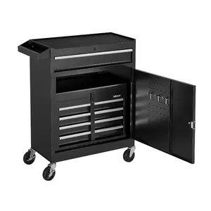 VEVOR Rolling Tool Chest, 2-in-1 Design, 5 Drawers Tool Cabinet Organizer with Detachable Top Metal Toolbox, Lock Bar, Protective Liner, and Tools Rack, Garage Storage Cabinet for Warehouse, Workshop