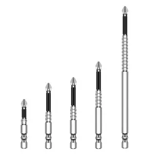PH2 Phillips Screwdriver Bit Set 5 Pack with Serrated Magnetic Tips for Maximum Grip and Precision | Impact Grade 1/4 Inch Hex Shank Cross Bits | Multi Length 50mm 65mm 70mm 90mm 150mm Ideal for Home Repair Workshop DIY and Professional Use