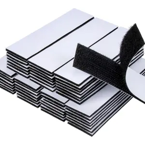 50 Sets 1x4 Inch Hook and Loop Strips with Adhesive - Heavy Duty Double Sided Adhesive Strips,Picture Hanging Strips, Adhesive Fasten Mounting Tape for ,Office,School, Use,Black