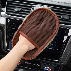 Car Wash Mitts Plush Faux Wool Car Cleaning Brush Thickened Cloth Non-Scratch Paintwork Foam Applicator Dedicated Sponge