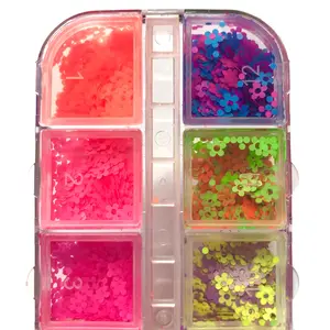 RAVE GiRL Glitter – 12-Slot Neon Daisy Glitter Set