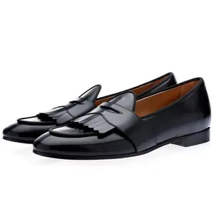 Stylish TANGERINE 10 Cordovan Black Belgian Loafers: Elevate Your Look with Luxury Men's Footwear!
