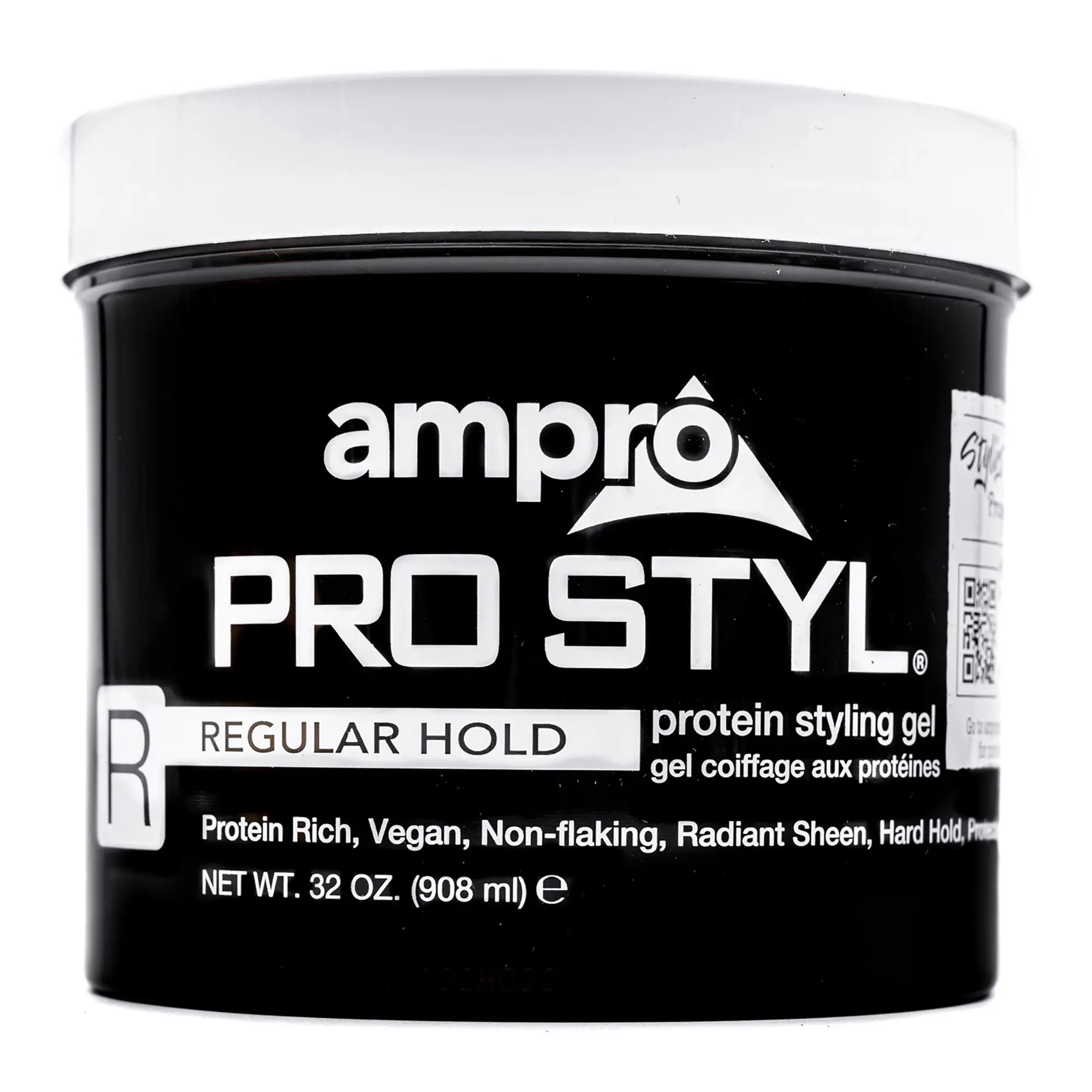 Ampro Pro Styl Olive Oil Styling Gel Regular 32 oz Protein Rich Vegan Non Flaking Hair Gel for All Textures