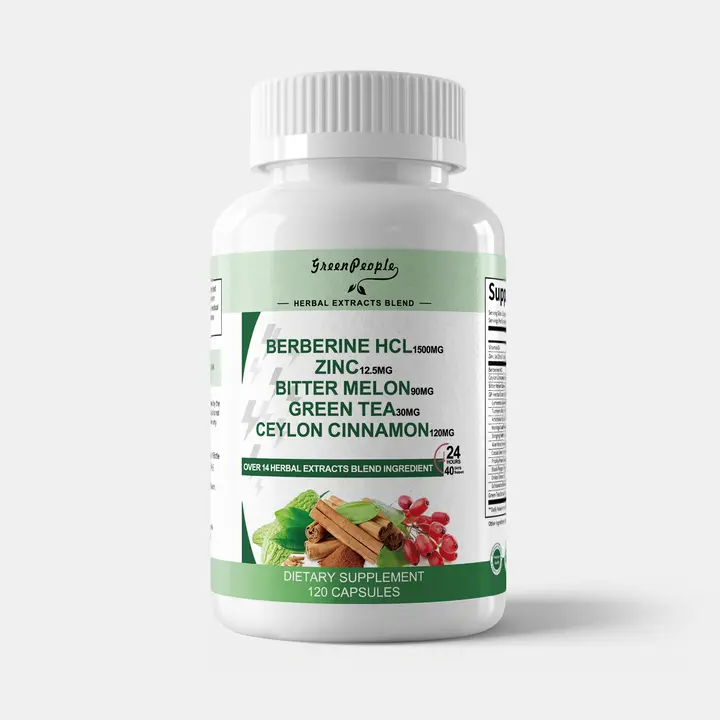 GREENPEOPLE Berberine Supplement with Ceylon Cinnamon - 120 Count Berberine 1500mg Activates AMPK & GLP-1 Berberina HCL