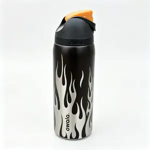 Owala Freesip 32oz Leak-Proof Insulated Vacuum Flask, BPA-Free Portable Drinkware, Ideal for Fitness and Travel, Trendy Flame Design