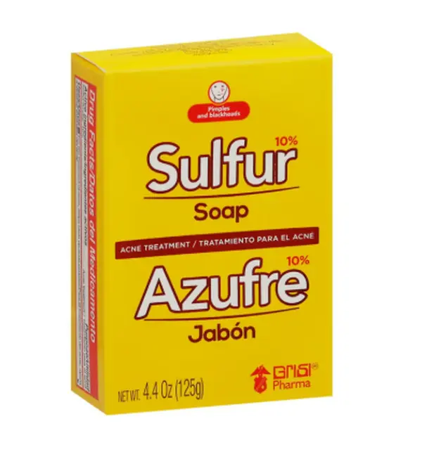 Sulfur Soap Jabon de Sufre Anti Acne Soap Bar 125g with Lanolin for Acne Pimples and Oily Skin Treatment Foam Cleanser Facial | 1-PACK |