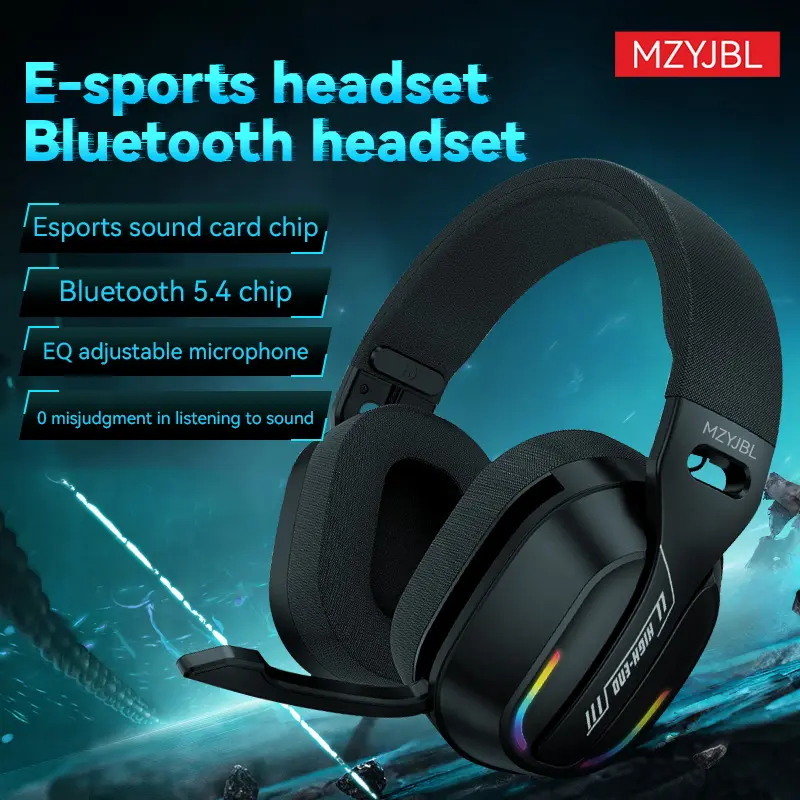 MZYJBL wireless Gaming Headset,Elevate Your Gaming Experience with Top - Notch Features, Wireless 5.4 Tech for Lag - Free Gaming Fun,The Ultimate Wireless Gaming Headset with Cutting-Edge Features,Wireless connectivity, zero latency in gaming, Gaming Head
