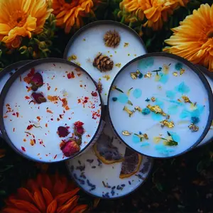 Hand poured in small batches, soy and coconut wax candle jar Scented