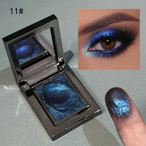 Chameleon eyeshadow palette, pearl sheen and crushed glitter, multitone mashed potato texture, 3D highlight effect