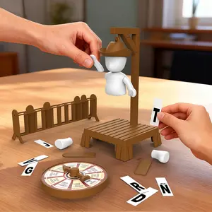 Night Glow Western Cowboy Word Guessing Game, Detachable Dolls, Letter Cards, Gallows Props, Fun Night Party Board Game, Hangman Board Game, Party Table Game for 6+, Fun Tabletop Game, Table Top Games