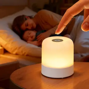 Portable Baby Night Light, 2400mAh, 3 Color Egg Lights for Nursery, Rechargeable Small LED Lamp, Dimmable Touch Nightlight for Newborn, Toddler, Kids, Adults