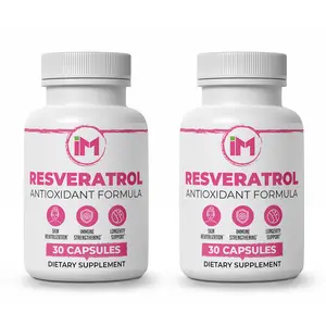 IM Resveratrol - 2 Bottles - Antioxidant Formula with Magnesium & Lemongrass for Healthy Fitness and Beauty - Supplement