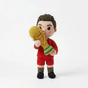 [CR7- 2026] Handmade Amigurumi Soccer Player Doll – CR7-Inspired Crochet Plush | Personalized Football Gift for Fans