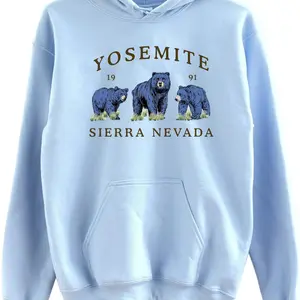 Yosemite Sierra Nevada Hoodie - Yosemite National Park Bears Hiking Hooded Sweatshirt