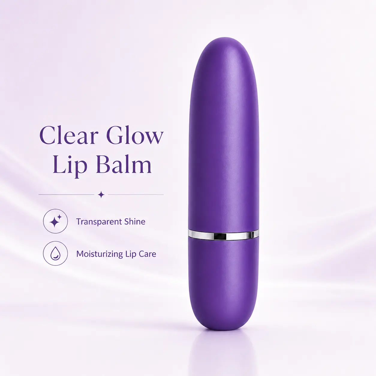 Clear Lip Balm, Transparent Moisturizing Lip Care Stick with Smooth Lightweight Feel, Hydrating Shine Finish, Compact Everyday Lip Balm for Women