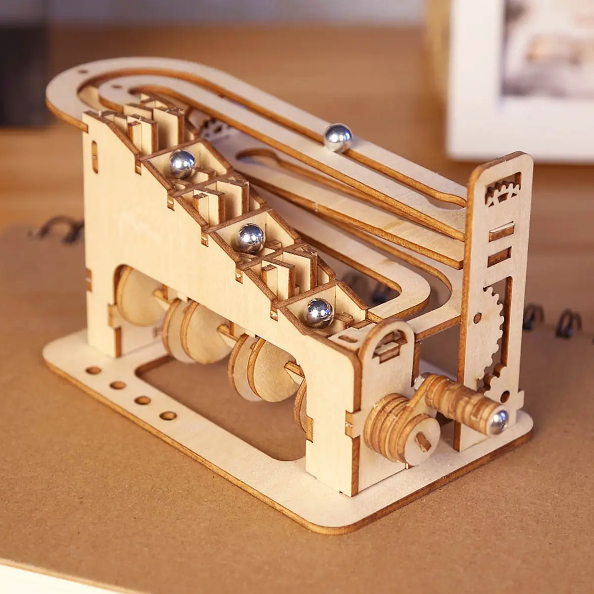 Climb 3D Marble Run Wooden Puzzle Kit for Adults, Interlocking & Wooden Stacking Puzzle, DIY Mechanical Model Building Christmas Gift, Interlocking Puzzle