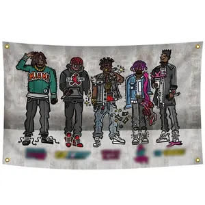 2016 Freshman Cypher rapper Flag 3x5 Ft Hiphop Tapestry Decor Hanging Peach