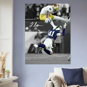 Jeremiyah Love Notre Dame Football Unframed Poster Fighting Irish Wall Art (No Frame)