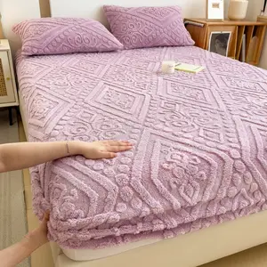 Luxury Thickened Winter Fleece Bed Sheet Protector, Comfortable Warm No Pillowcase Cover, Soft and Cozy Home Bedding Accessory, Paisley Bed Sheets