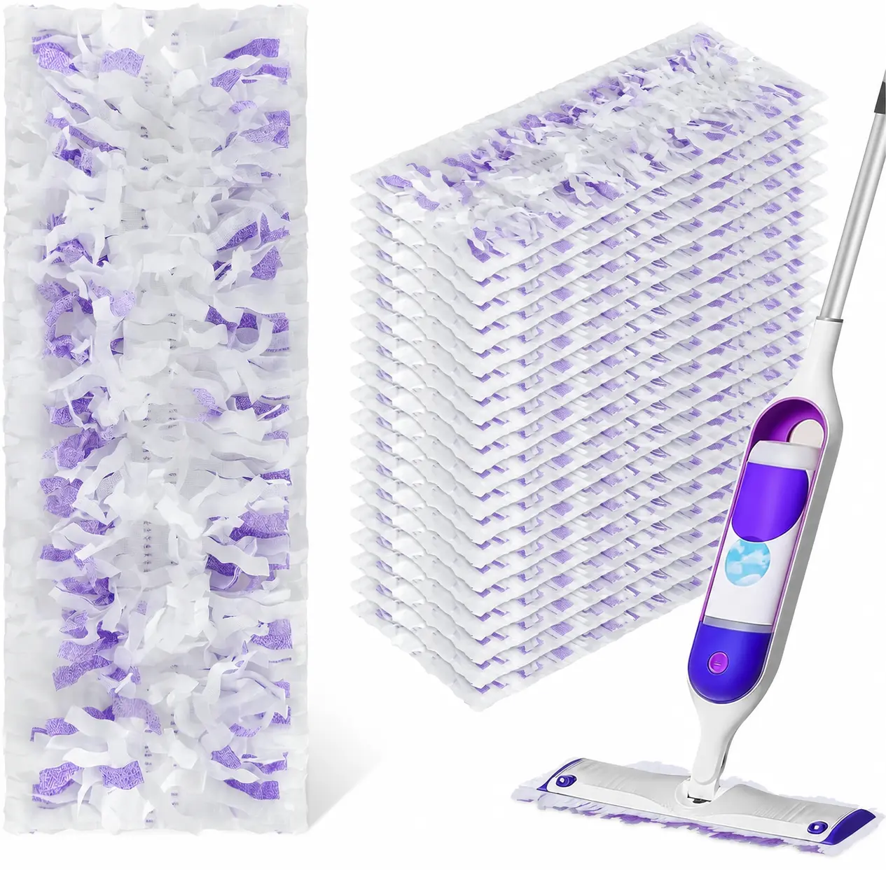 24-Pack Unscented Thickened Power Mop Refill Pads, Compatible with Swiffer PowerMop, Multi-Surface & Wood Floor Cleaning Replacement Wet Pads