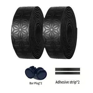 Anti-Slip Road Bike Handlebar Tape, PU Shock Absorbing Bike Handlebar Grips with Bar Ends, Durable Cycling Accessories, Bicycle Accessories
