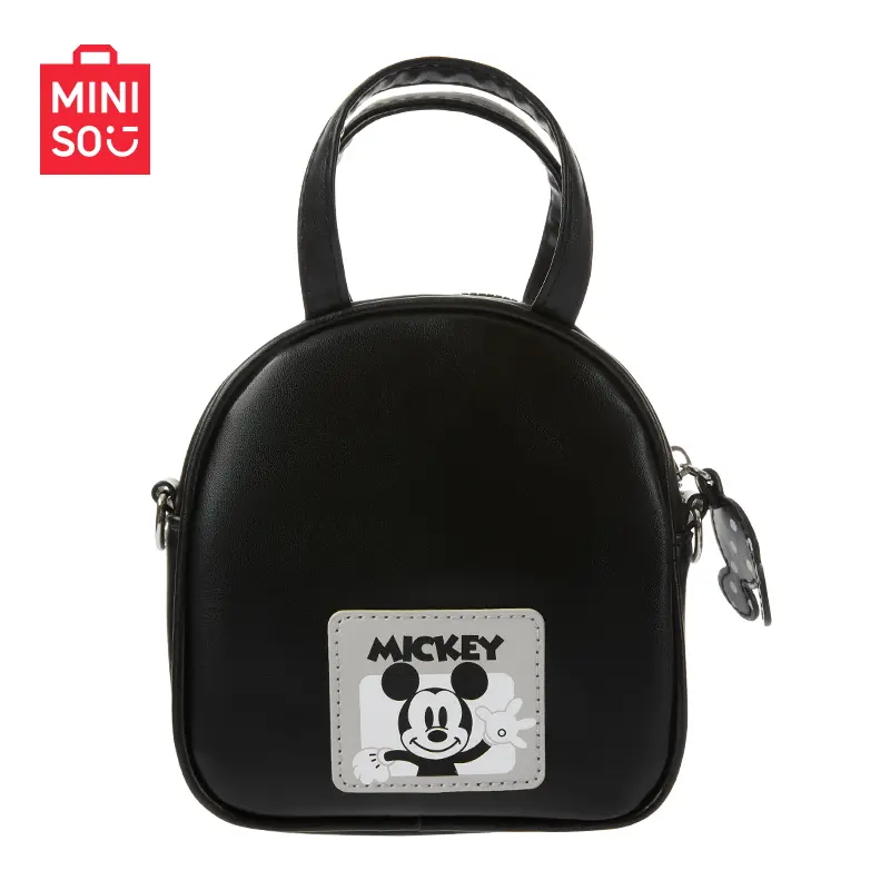 [Back to school]MINISO Disney Stylish Casual Crossbody Bag for Women with an Iconic Mickey Patch and Adjustable Strap