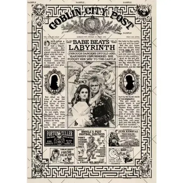 Labyrinth Newspaper Poster print Labyrinth Newspaper Poster print