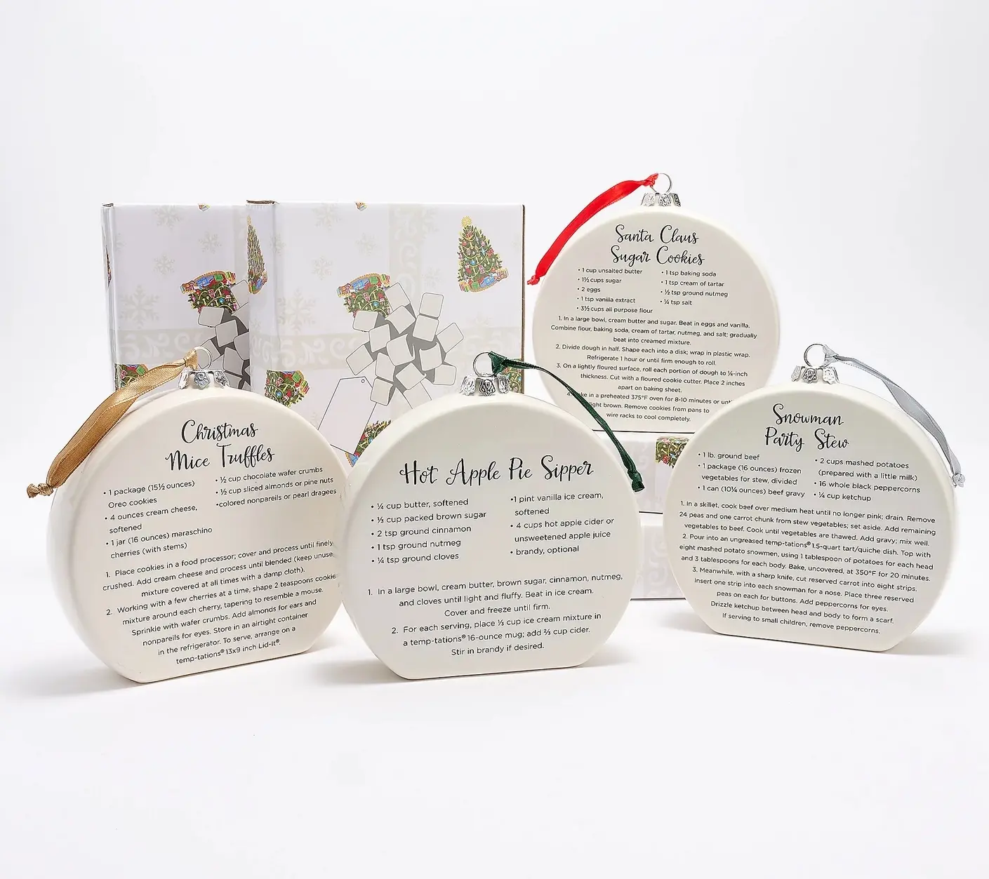 Temp-tations Set of 4 David's Recipe Ornaments