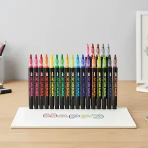 Glitter Outline Markers, 1 Set 24/36 Colors Marker Pen, Double Line Outline Marker Pen, Drawing Markers for DIY Crafts, Art Supplies