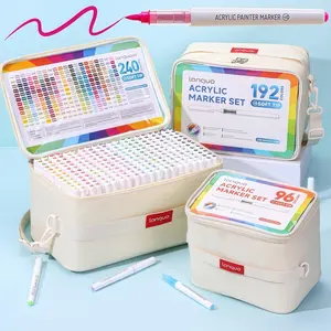 Acrylic Paint Marker Set, 240/192/96/60/48/36/24 Colors Acrylic Paint Marker Set with Storage Base, Art Supplies for Glass Stone Wood Plastic Paper, Acrylic Drawing Markers