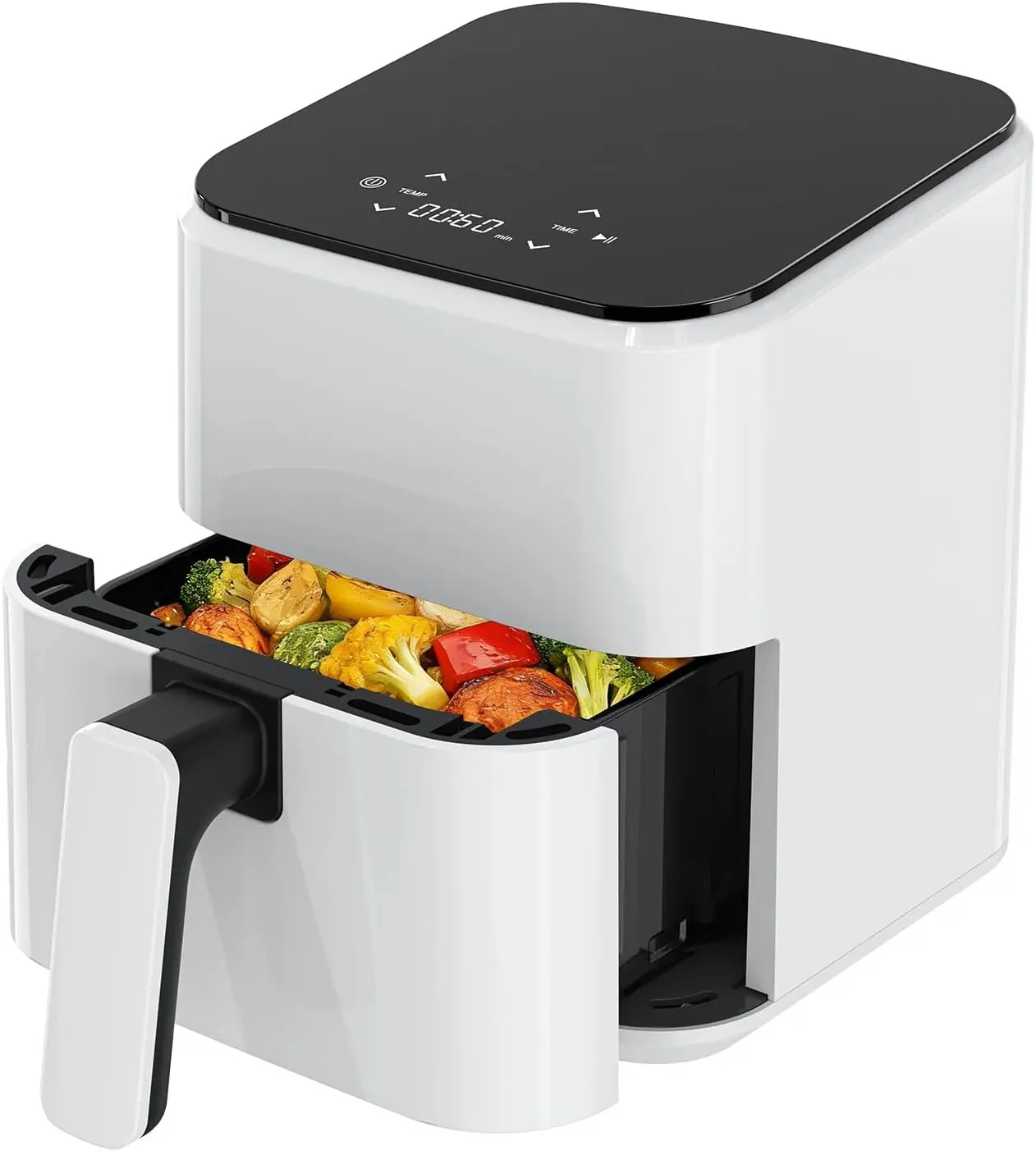 Air Fryer, Compact Digital 3 Qt Airfryer with Nonstick Plate & Dishwasher Safe Basket, Quick Easy Meals, Features Simple Touchscreen, Ideal for Small Spaces