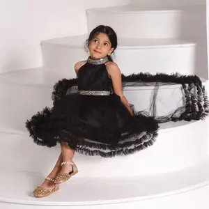 Mesh children's evening dress, princess dress, suitable for beauty pageants, parties, family gatherings, and birthday parties under 6 years oldgirl set girls clothes kids clothing