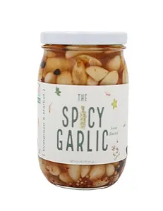 The Spicy Garlic – Bold & Zesty Pickled Roasted Garlic for Burgers, Tacos & More – Gourmet Snack in 17 Oz Jar Crunchy