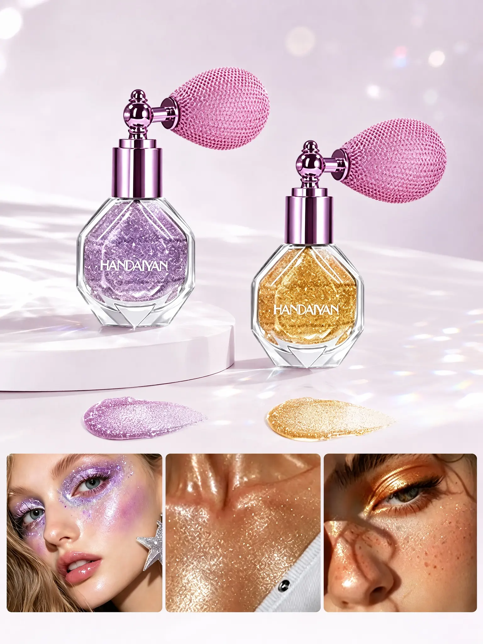 Highlighter Powder Spray Magic Shimmer - For Body, Hair, Face, Lips - Sparkle Glitter Highlighter Makeup Powder - Lightweight - Long Lasting or Women Halloween Party or Daily Wear