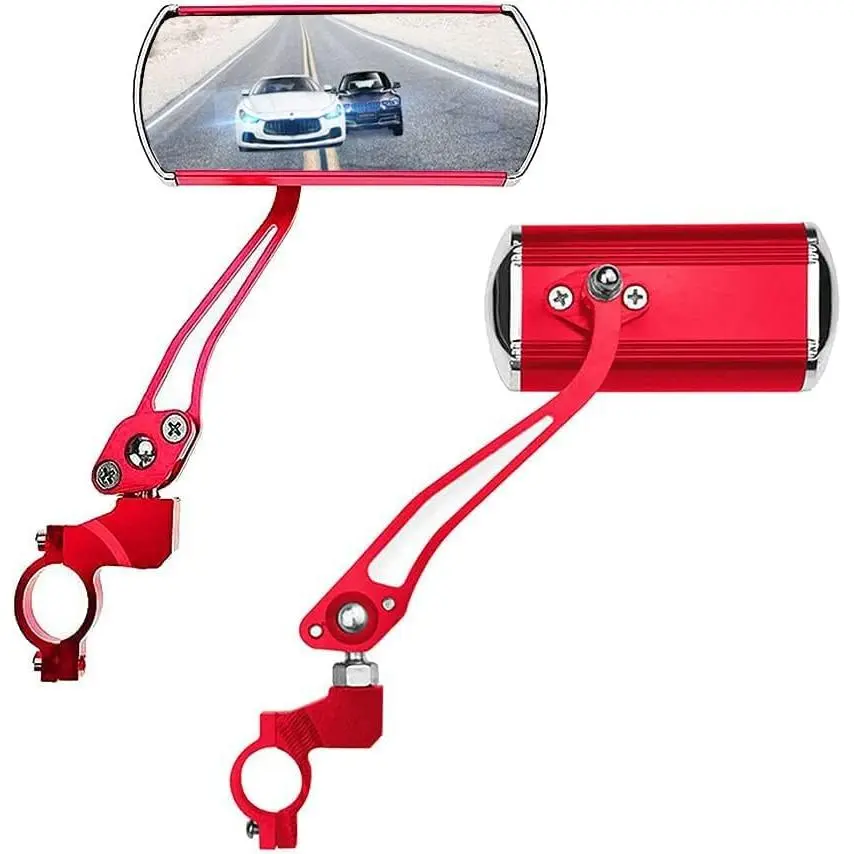 Mirrors Handlebar Rearview Mirror, Bicycle Mirrors for Handlebars 2 pack,  Mirrors for Handlebar for Electric , Mountain , and Fixed Gear  (Red)