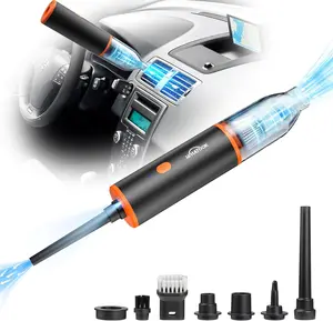 WHATOOK Powerful Car Air Duster 3 in 1 Cordless Handheld Air Duster and Blower 100000RPM 12Kpa 3 Speeds LED 7200mAh for Computer Car Office
