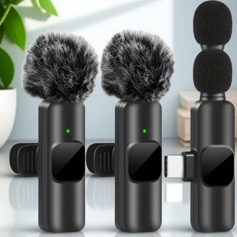 Wireless Lavalier Microphone for iPhone & Android, Type-C Lapel Mic with Noise Reduction. Perfect for TikTok, YouTube, Live Streaming, Vlogging, Recording, Interviews. Plug & Play, HD Clear Audio, Live Broadcast Equipment, Rechargeable Wireless Mic