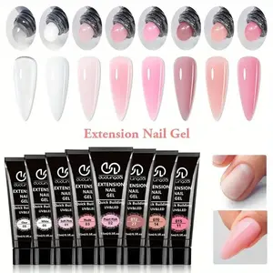 8 Color Extension Gel Nail Kit, 8 Counts/set UV/LED Cured Quick Building Formula Poly Nail Gel, Flexible & Toxin-free Poly Nail Gel, Ideal for Beginners & Professionals, Nail Art Design
