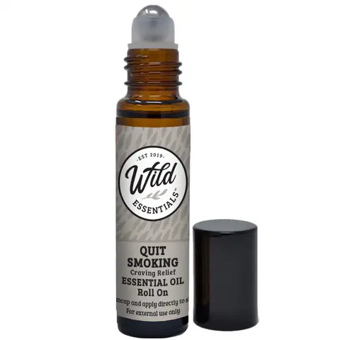 Wild Essentials Quit Smoking Essential Oil Roll On, 10ml for for help with cessation programs, lung soothing, and lifts the spirit, Made With Organic Jojoba oil, Ready To Use, Moisturizer, All Natural